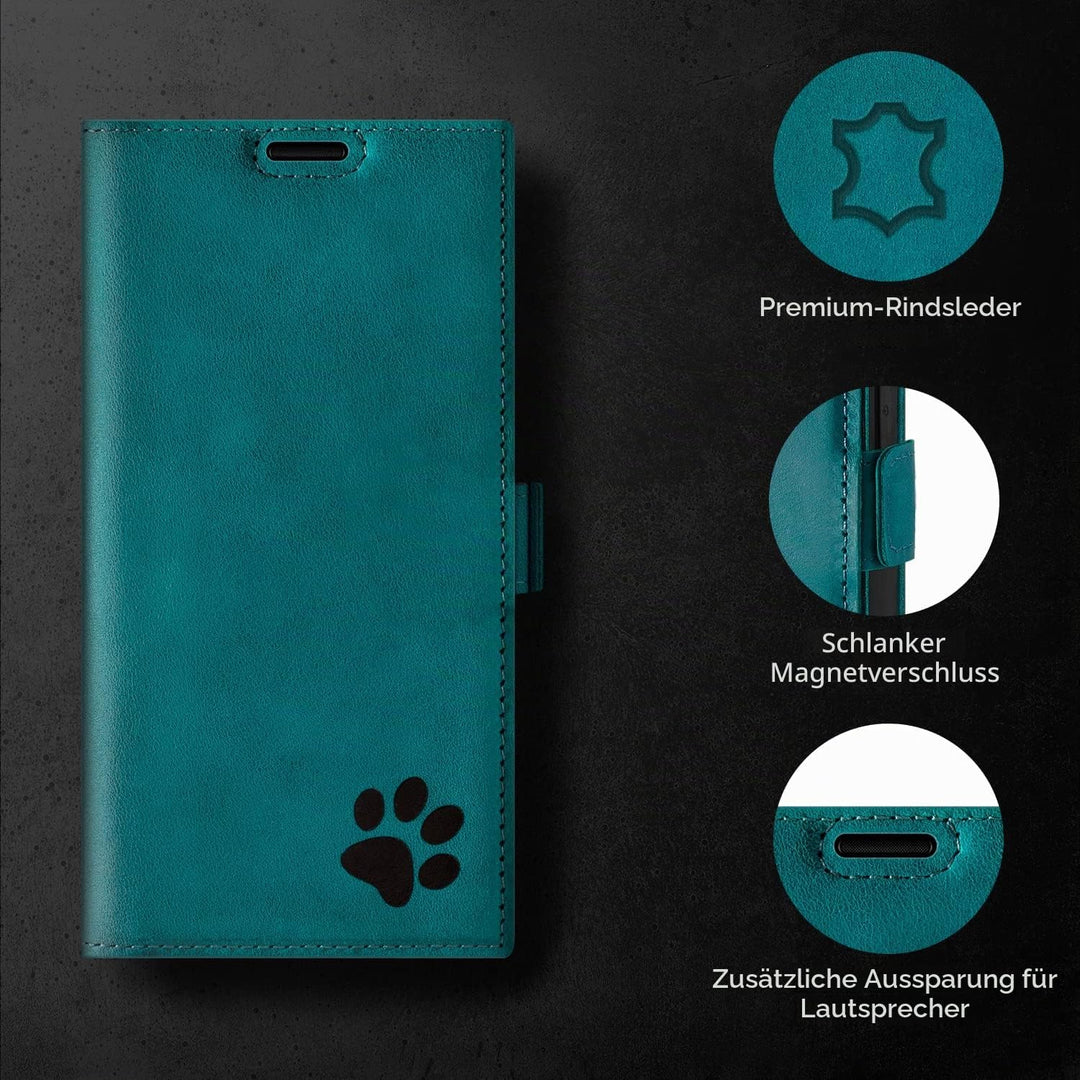 SURAZO Premium Slim Magnet Handyhülle für Samsung Galaxy S23 Ultra Hülle Leder – Echtleder Schutzhül