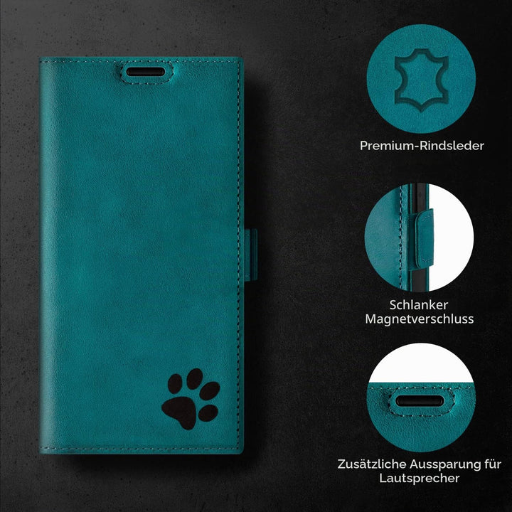 SURAZO Premium Slim Magnet Handyhülle für Samsung Galaxy S23 Ultra Hülle Leder – Echtleder Schutzhül