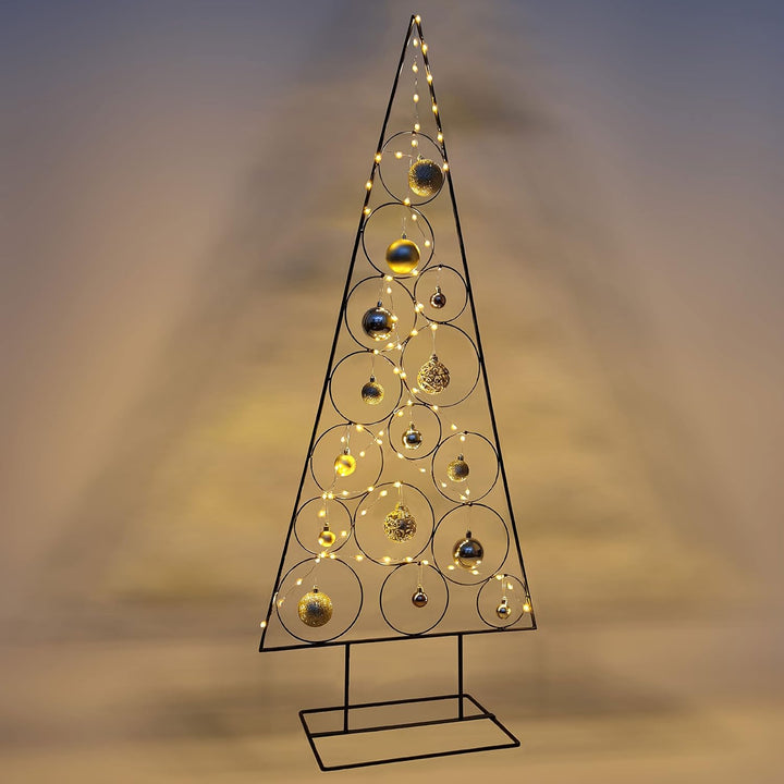 Weihnachtsdekoration Aufsteller Weihnachtsbaum Dekobaum, 14 Haken, Metall, 51xH126cm,