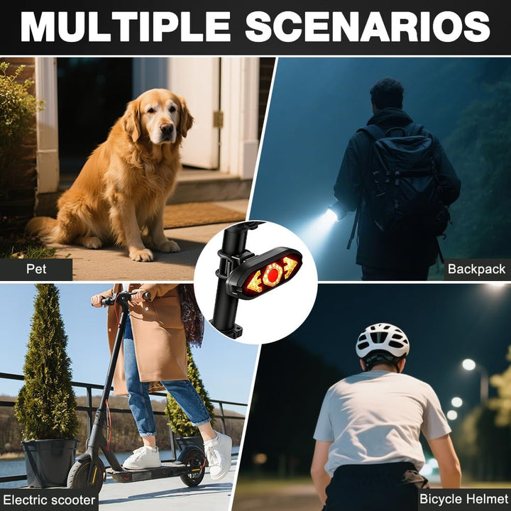 Blinker E Scooter, IPX4 USB Wiederaufladbar E Scooter Blinker mit Funkfernbedienung & Automatische B