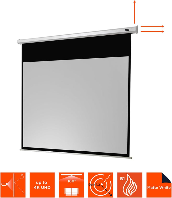 celexon Economy Motor-Leinwand 65" | 120x120 cm 1:1 | elektrische 4K,Full-HD Beamer-Leinwand für Bür