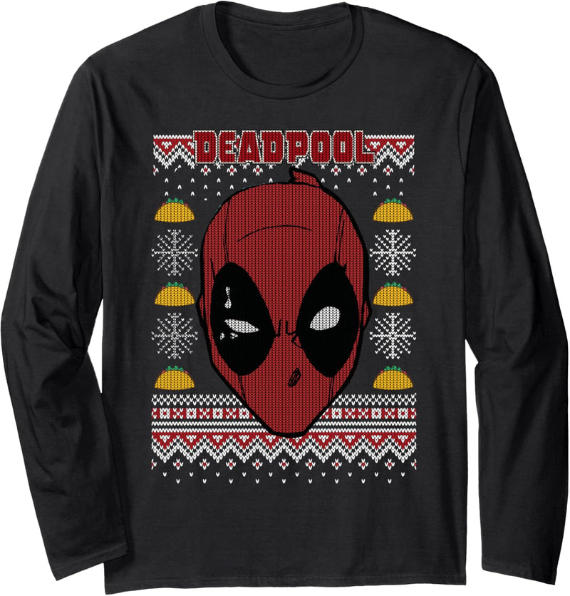 Marvel Deadpool Weihnachten Ugly Sweater Style Langarmshirt