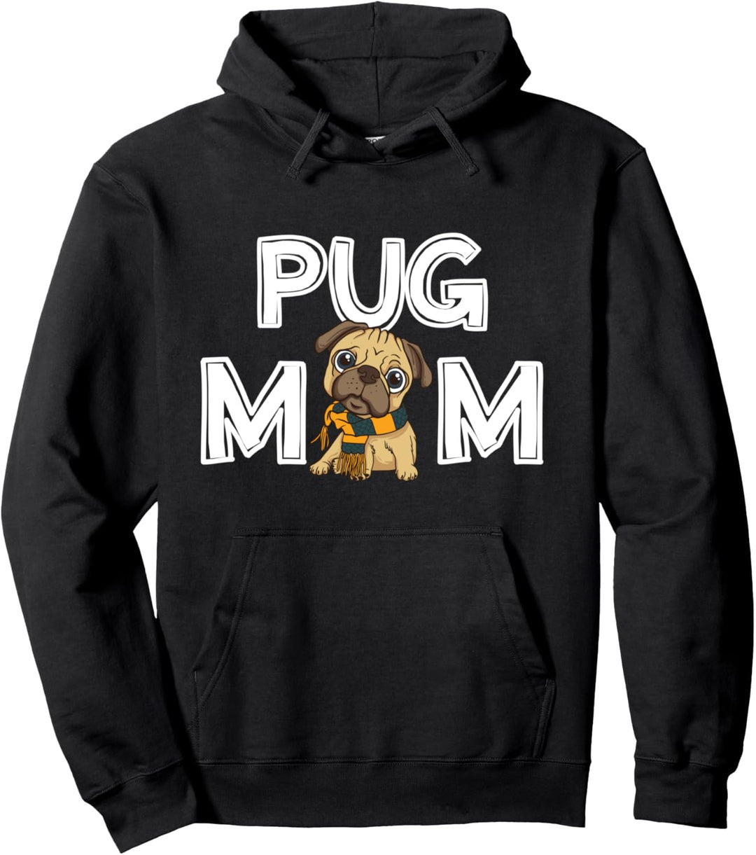 Damen Pug Mom Hunde Mama Mutter Muttertags Geschenk Mops Pullover Hoodie