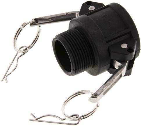 Kamlock-Kupplung (B) R 1-1/4"(AG), Polypropylen Werkstoff:Polypropylen* Gewinde:R 1-1/4" PN:6bar