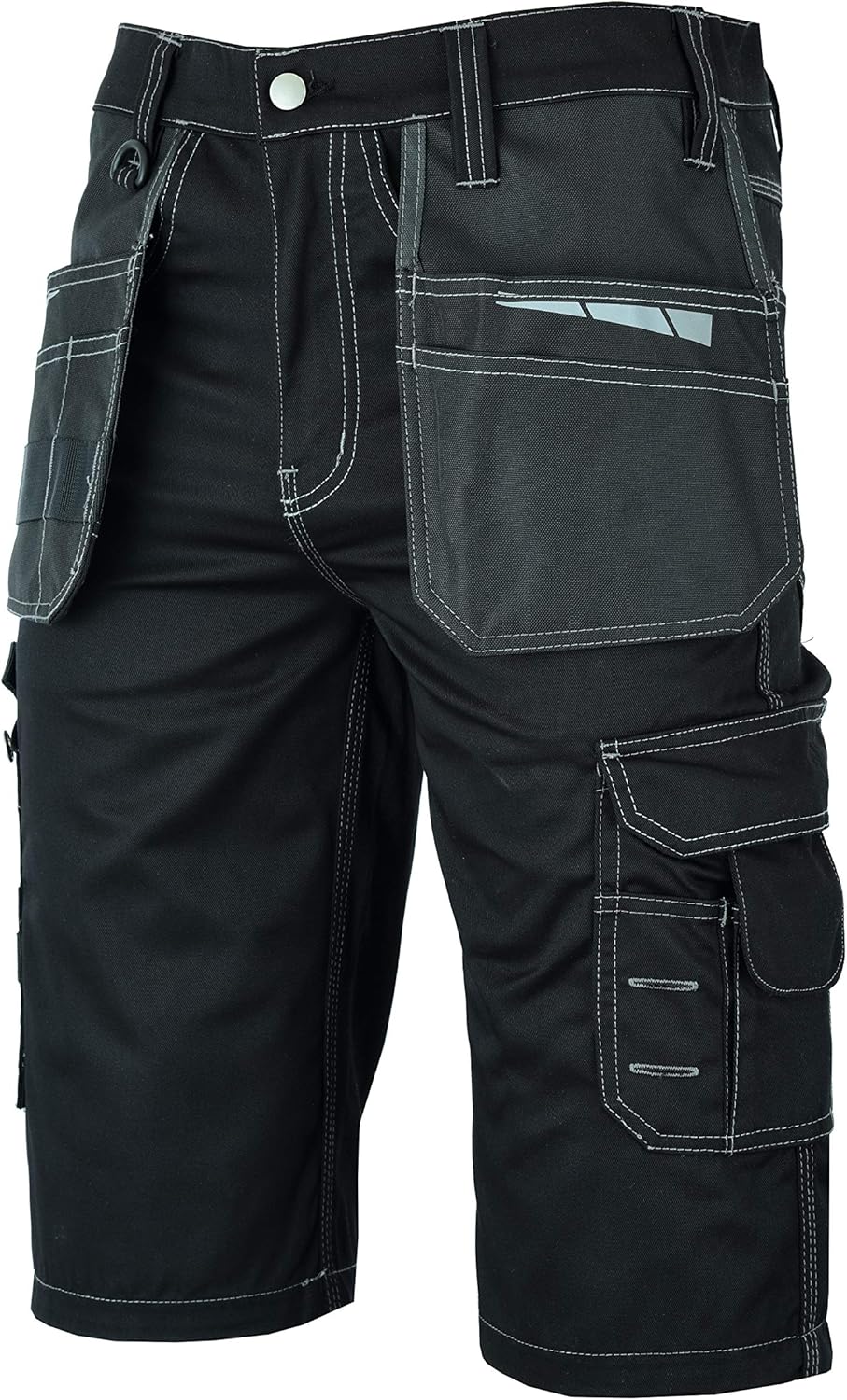 MS9 Herren Arbeitsshorts Kurze Arbeitshose Cargoshorts mit Holstertaschen Werkzeugtaschen Multifunkt