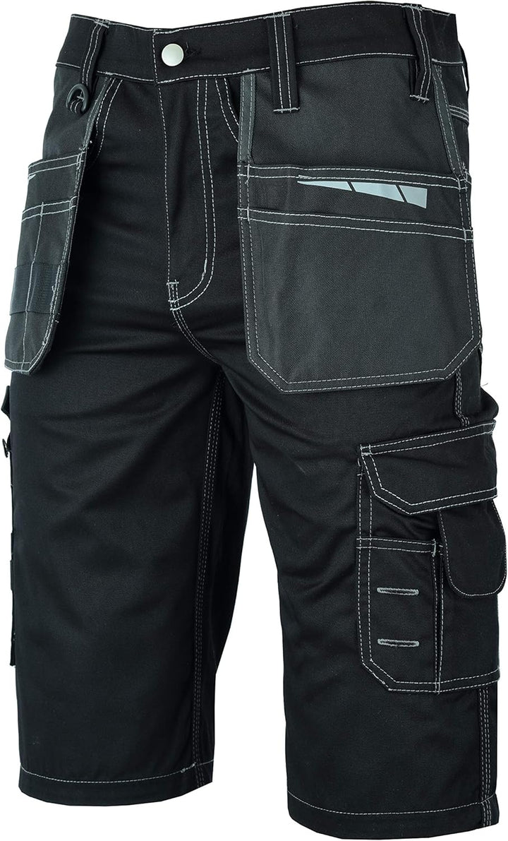 MS9 Herren Arbeitsshorts Kurze Arbeitshose Cargoshorts mit Holstertaschen Werkzeugtaschen Multifunkt