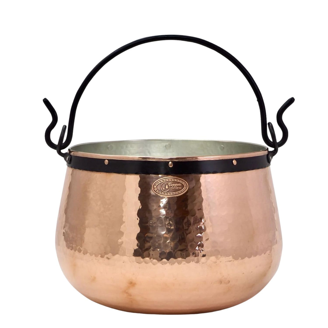 CopperGarden Kupferkessel 10 L mit Henkel - Hexenkessel I Robuster Kessel aus verzinntem Kupfer: Ide