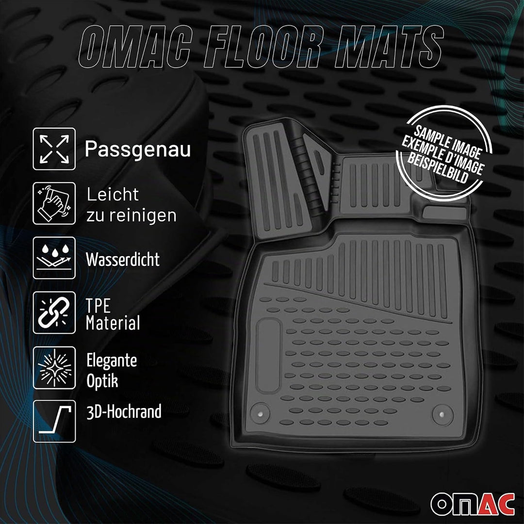 OMAC Gummimatten Fussmatten kompatibel mit Volvo V60 S60 2018-2024 TPE Automatten Schwarz 4X Fussmat