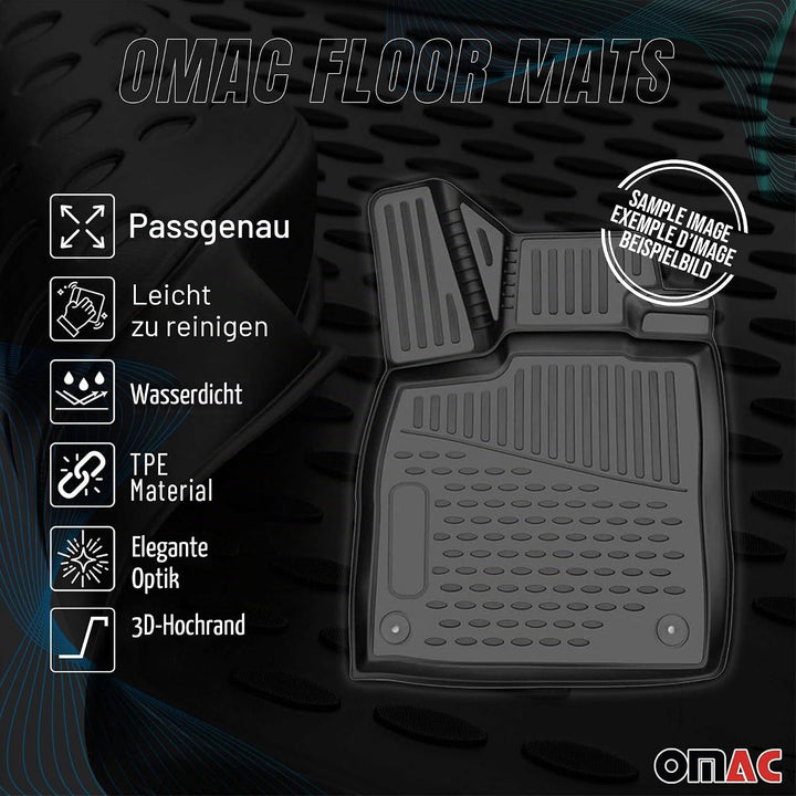 OMAC Gummimatten Fussmatten kompatibel mit Volvo V60 S60 2018-2024 TPE Automatten Schwarz 4X Fussmat