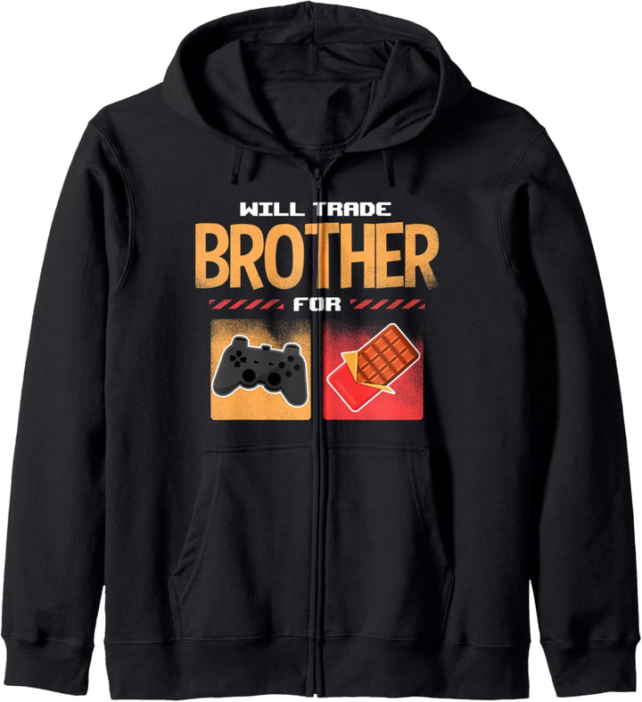 Bruder Videospiele und Schokolade Gaming Geschenk handeln Kapuzenjacke