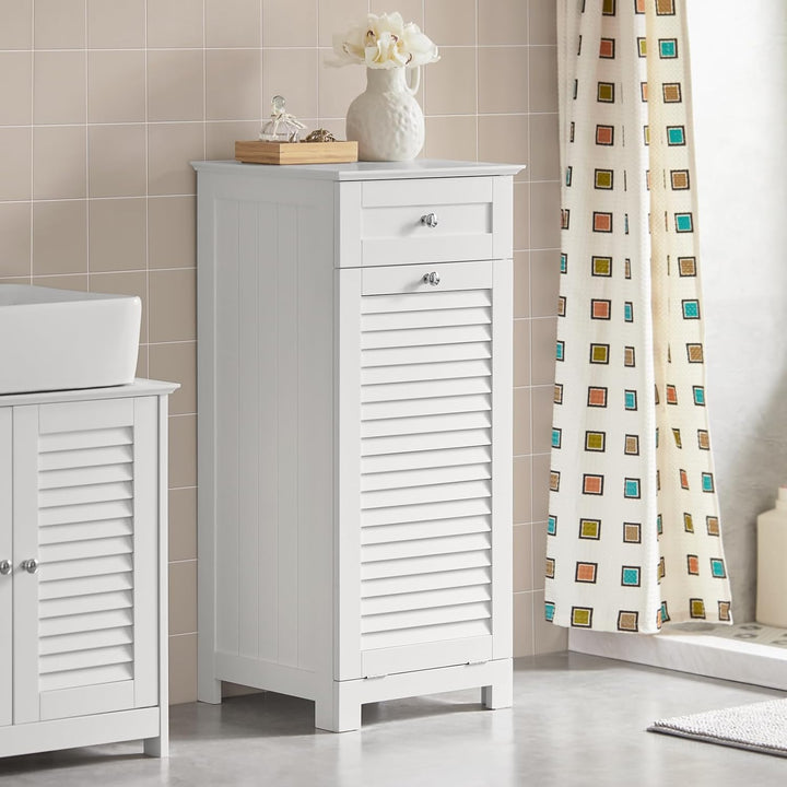 SoBuy BZR73-W Wäscheschrank mit ausklappbarem Wäschesäcken Wäschesack Wäschetruhe Wäschesammler Wäsc