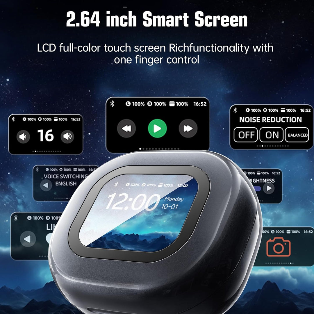 AI-Sprachübersetzungs-Ohrhörer, LCD-Touchscreen, OWS Echtzeit-Übersetzer für 144 Sprachen & Akzente,