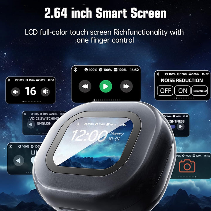 AI-Sprachübersetzungs-Ohrhörer, LCD-Touchscreen, OWS Echtzeit-Übersetzer für 144 Sprachen & Akzente,
