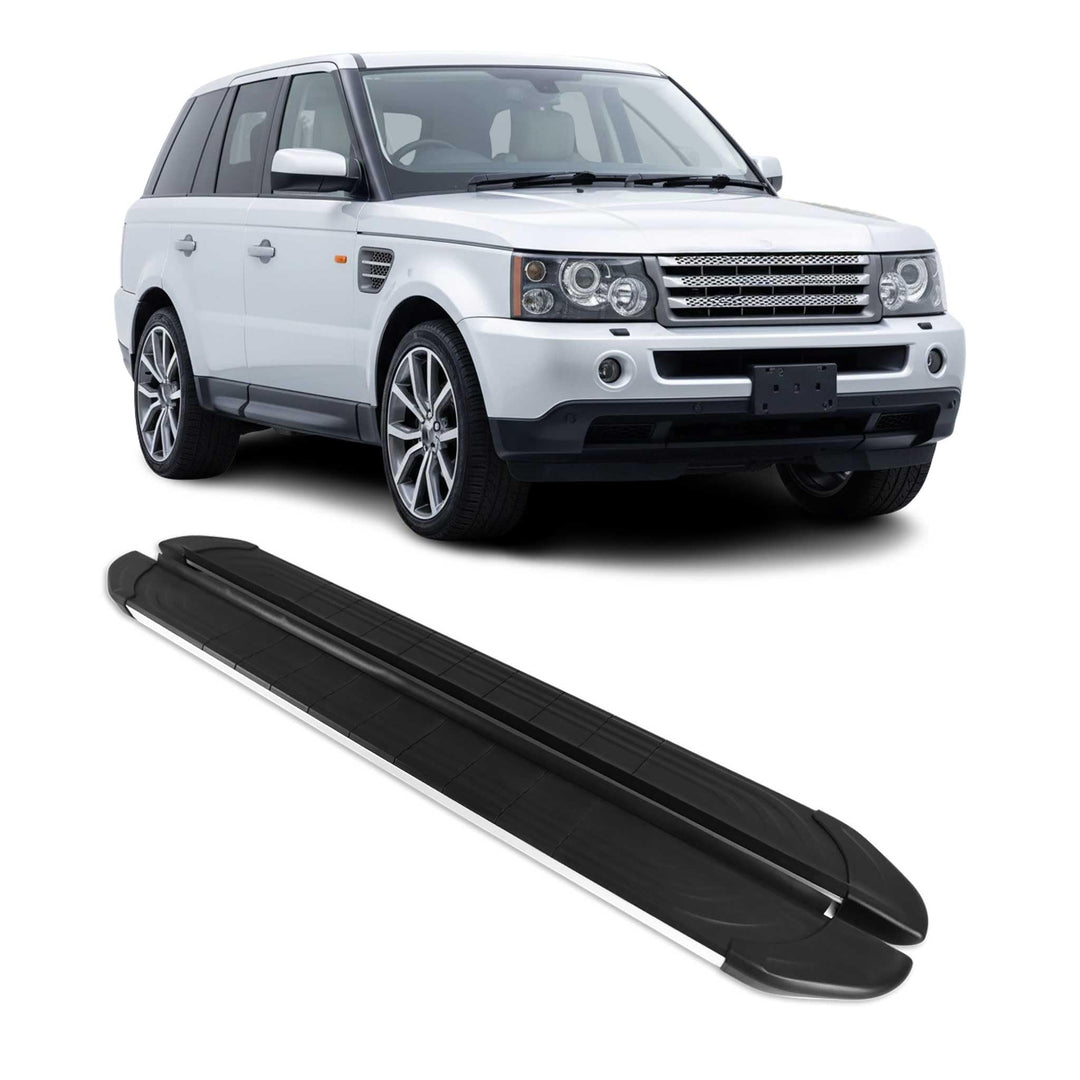 OMAC Trittbretter Seitenschweller kompatibel mit Range Rover Sport 2005-2013 Alu Schwarz Grau APA /