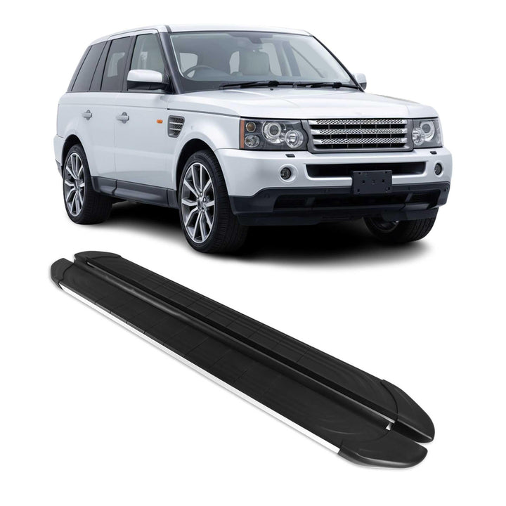 OMAC Trittbretter Seitenschweller kompatibel mit Range Rover Sport 2005-2013 Alu Schwarz Grau APA /