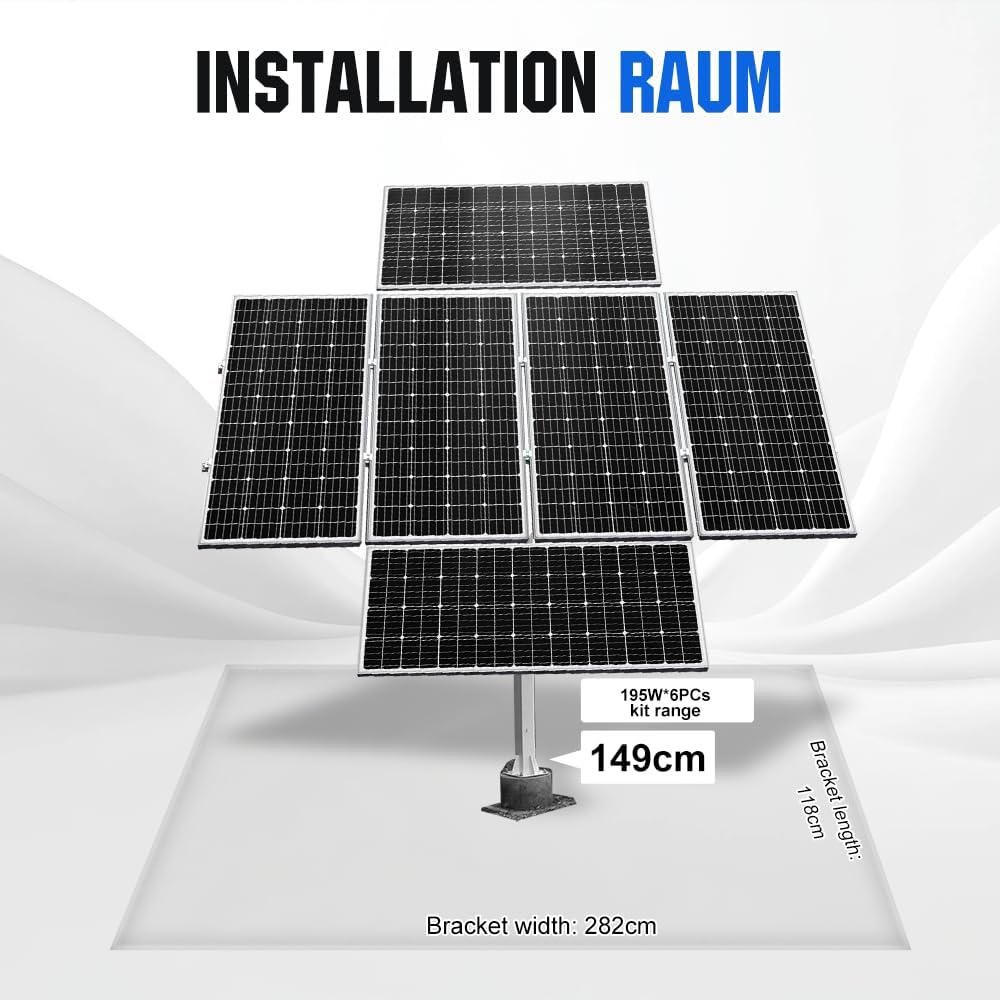 ECO-WORTHY Solarpanel Halterung Zweiachsiges Tracking-System(Steigerung um 40% Leistung) mit Tracker