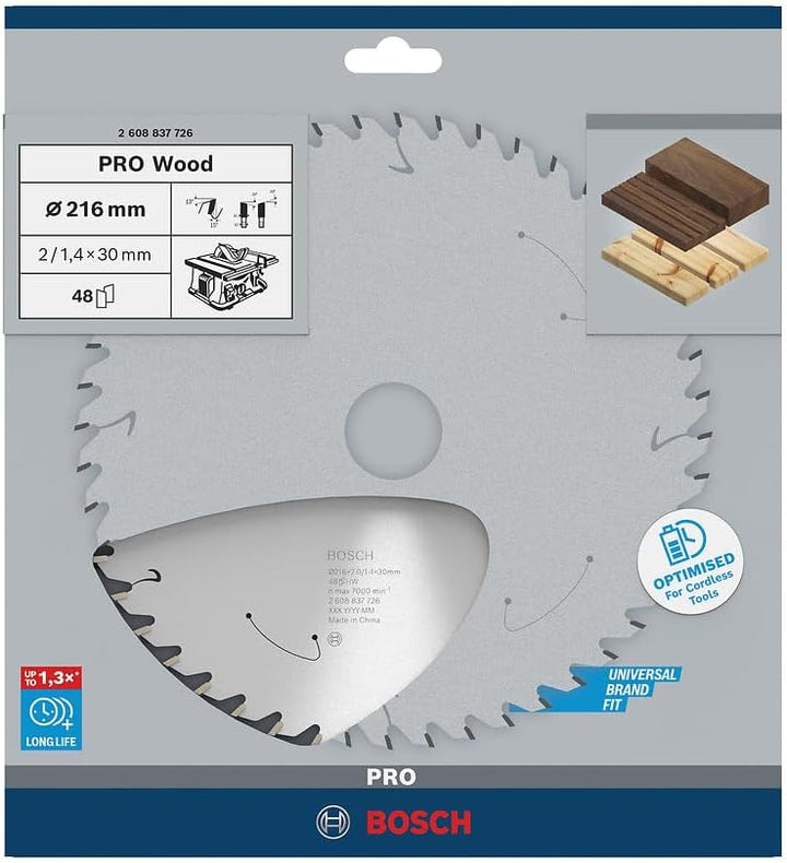 Bosch Professional 1x Kreissägeblatt Standard for Wood (Holz, Sägeblatt Ø 216 x 30 x 1,7 mm, 48 Zähn