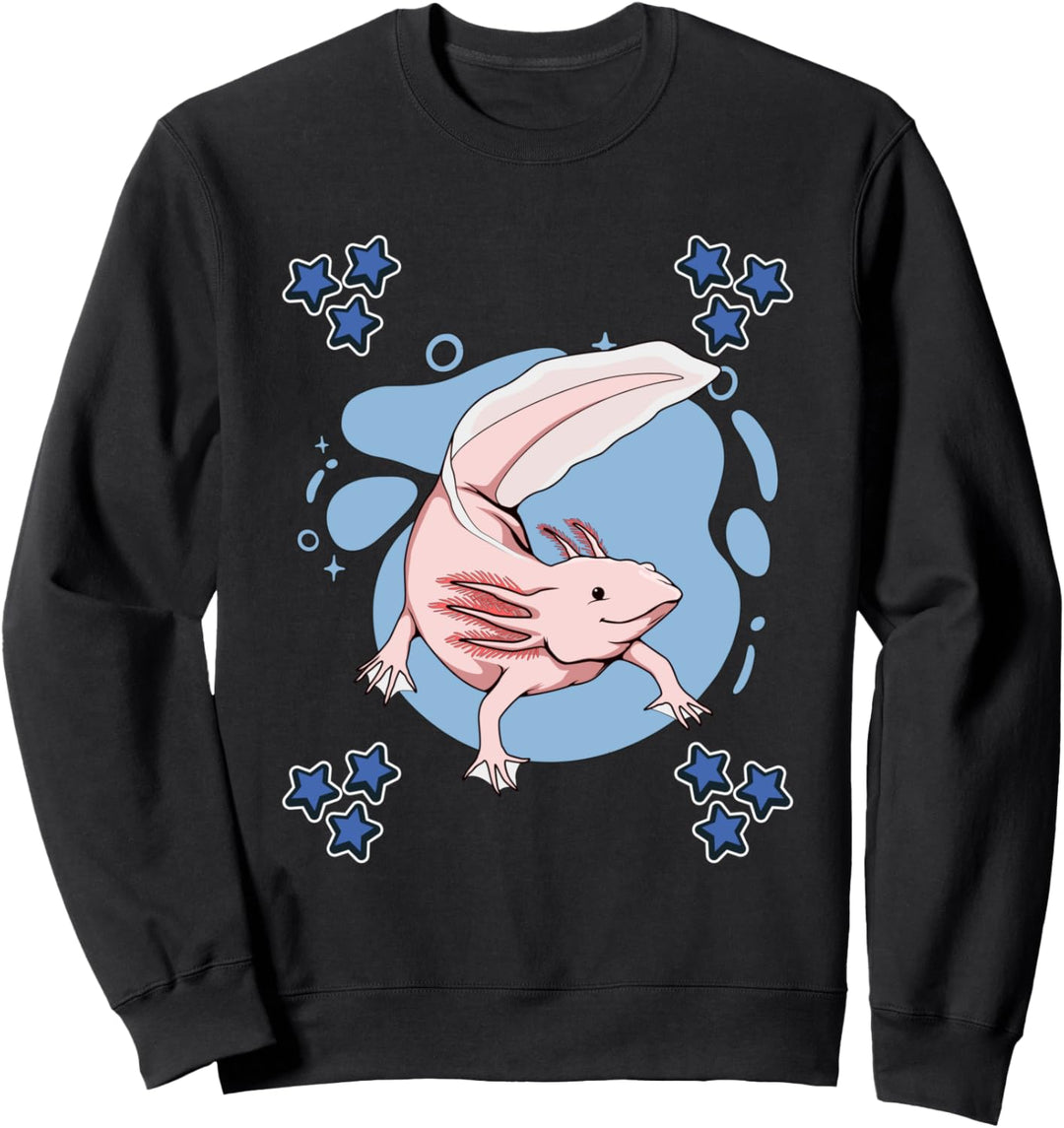 Herren Jungen Axolotl Sachen Stern Design Axolotl Sweatshirt