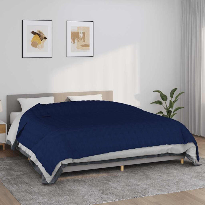 Gewichtsdecke Blau 220x260 cm 11 kg Stoff, Bequemer Stoff, Gleichmässige Gewichtsverteilung, Praktis