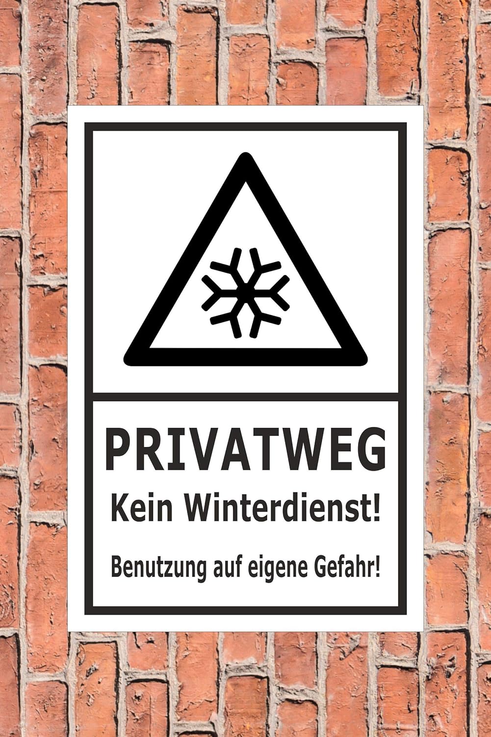 Melis Folienwerkstatt Schild Privatweg Kein Winterdienst - 60x40cm - Bohrlöcher - 3mm Aluverbund – 2