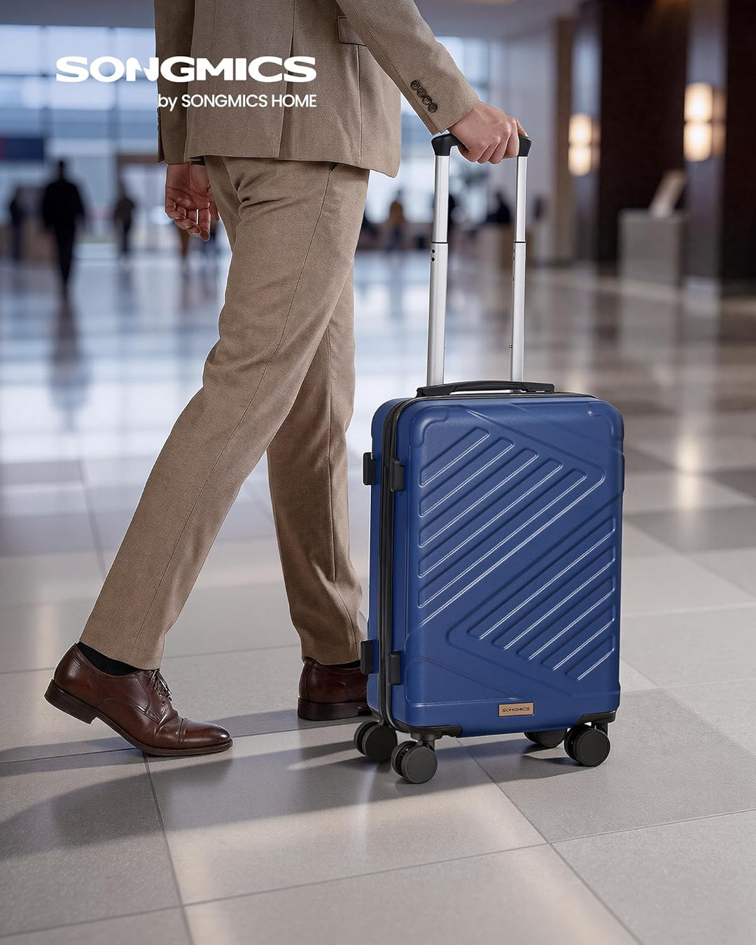 SONGMICS Koffer, Reisekoffer, Hartschalenkoffer mit TSA-Schloss, Koffergurt, ABS-Trolley, 4 Zwilling