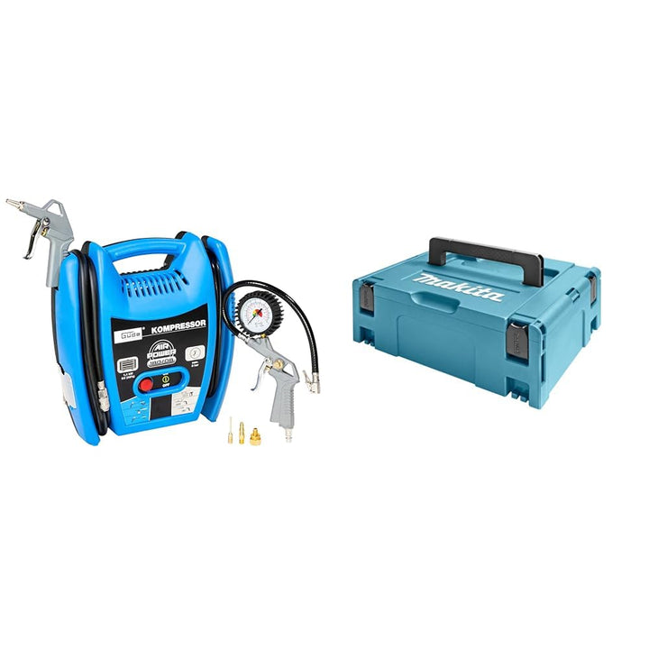 Güde Kompressor Airpower 180/08 & Makita 821550-0 Makpac Gr.2, Langlebig und Robust, 157 mm Bundle m