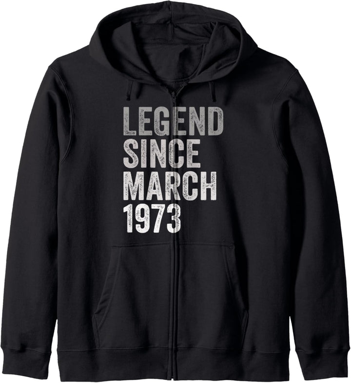 Legende seit März 1973 Geburtstag Monat und Jahr Kapuzenjacke