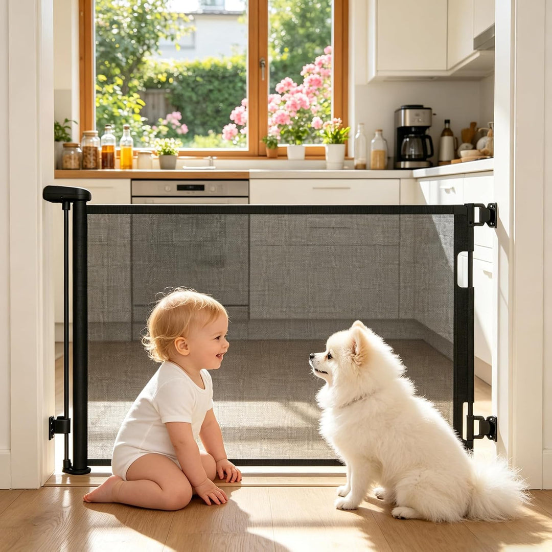 Dioxide Treppenschutzgitter Ausziehbar für Babys, 0-150 cm, Treppenschutzgitter für Kinder und Hunde