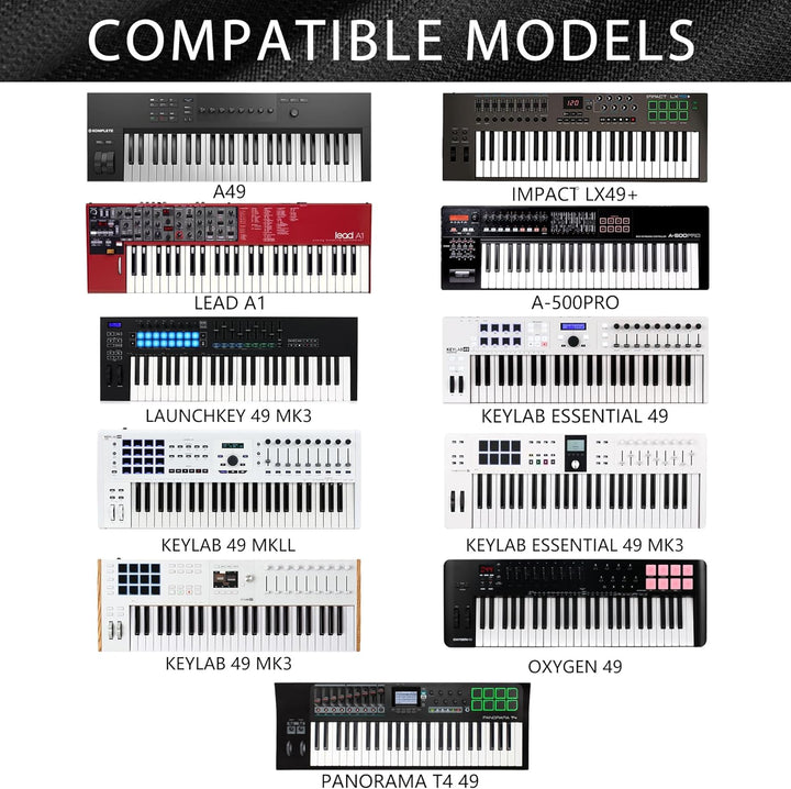 Staubschutz für Klaviertastatur mit 49 Tasten, kompatibel mit Native Instruments A49, M-Audio Oxygen