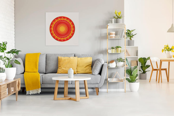 ideenNest | Linie Gea, Acrylglasbild (70 x 70 cm), Wandbild gross, Tiefenmandala, Balsam für deine P