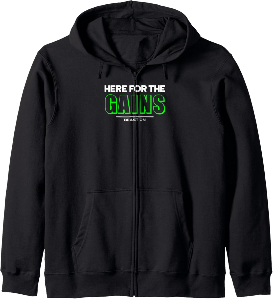 Here for the Gains grün Fitness Motivation Gym Sprüche Kapuzenjacke