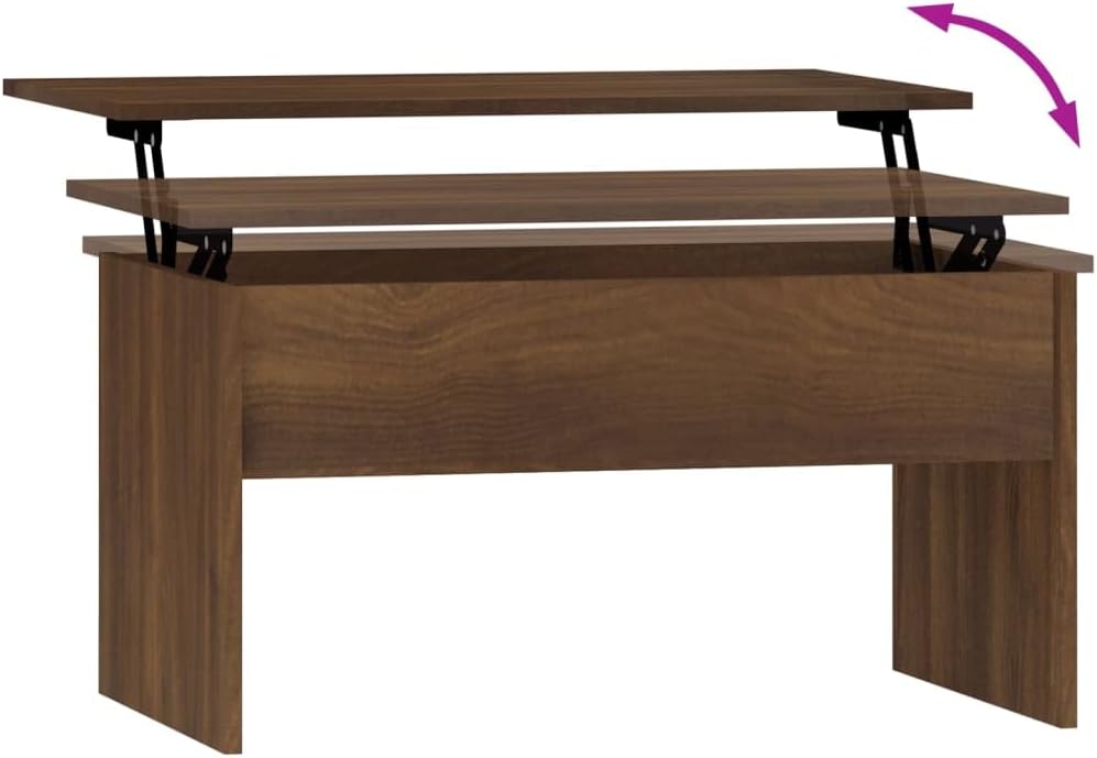 FIRBNUS 80x50,5x41,5 cm Couchtisch Höhenverstellbar Beistelltisch Wohnzimmertisch Kleiner Tisch Wohn