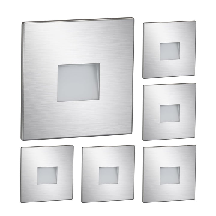ledscom.de LED Treppenlicht/Downunder FOW für innen und aussen, Downlight, eckig, edelstahl, 85 x 85