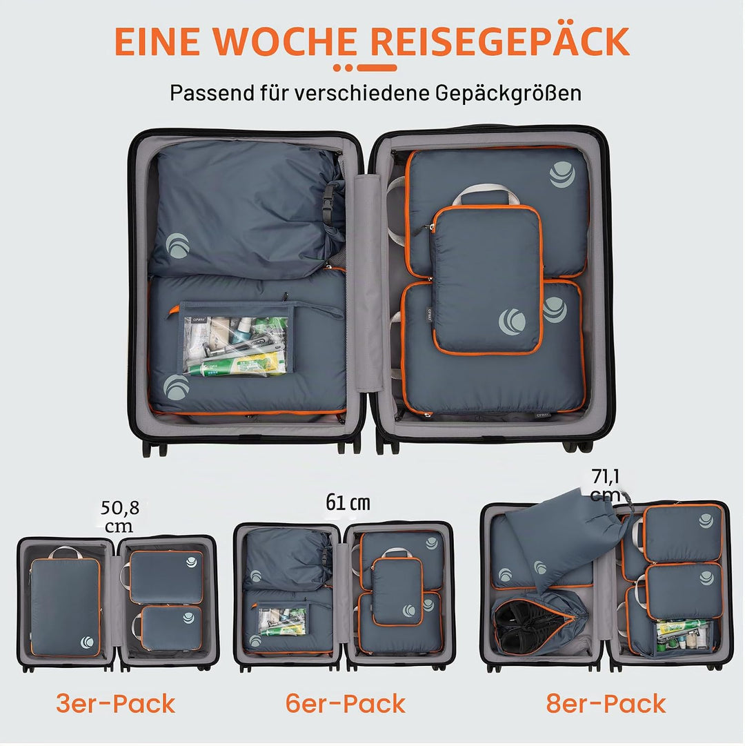 Cipway Kompression Koffer Organizer Set für Rucksack ，Ultraleichte Packtaschen Compression Packing C