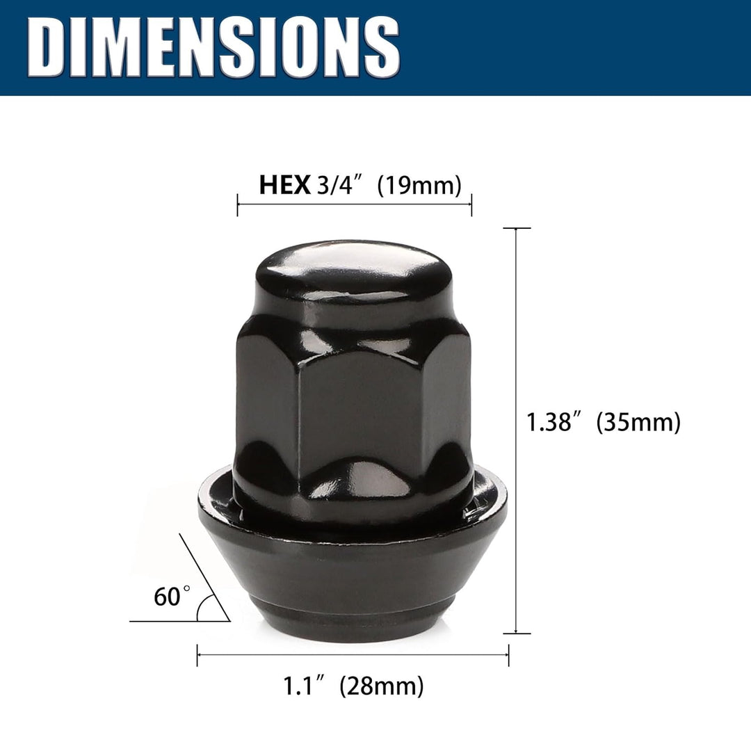 GAsuppply 20x Radmuttern M12x1,5 28mm, SW19 60°,radmuttern alufelgen für die Ford Fiesta Focus Fusio