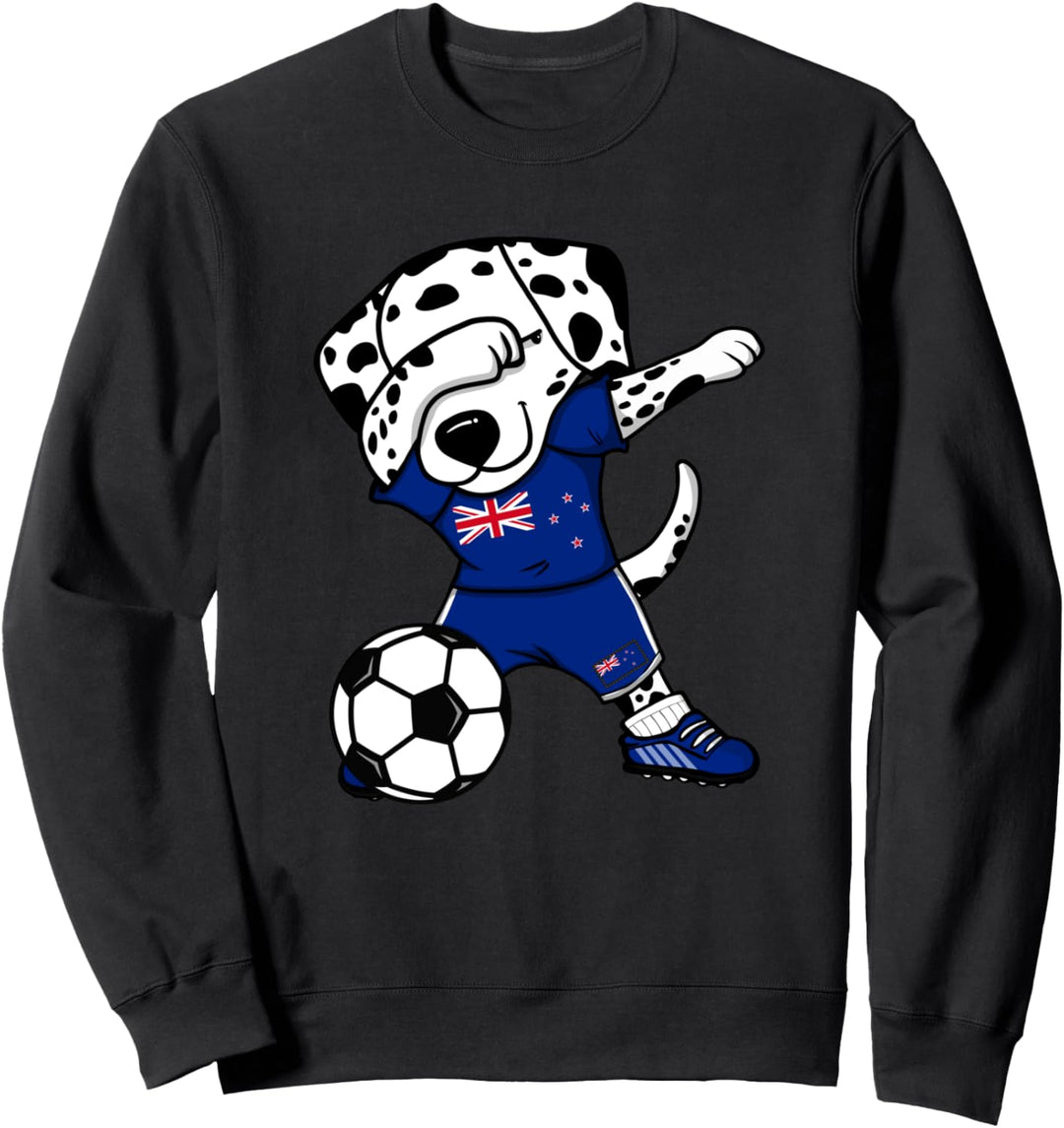 Dabbing Dalmatiner Neuseeland Fussball Neuseeländische Flagge Sweatshirt