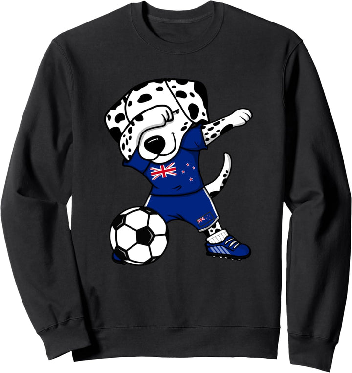 Dabbing Dalmatiner Neuseeland Fussball Neuseeländische Flagge Sweatshirt