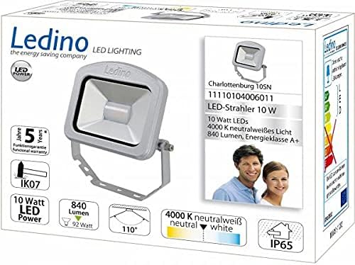 Ledino Charlottenburg 10SN LED-Projektor, 10 W, Silber, LED, A, A++, Neutralweiss