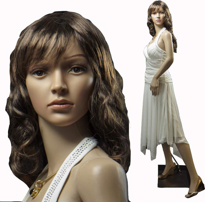 schöne weibliche Schaufensterpuppe SSF-4 2 Perücke gratis Hautfarbe ,Metall-Standplatte mit Wadendor