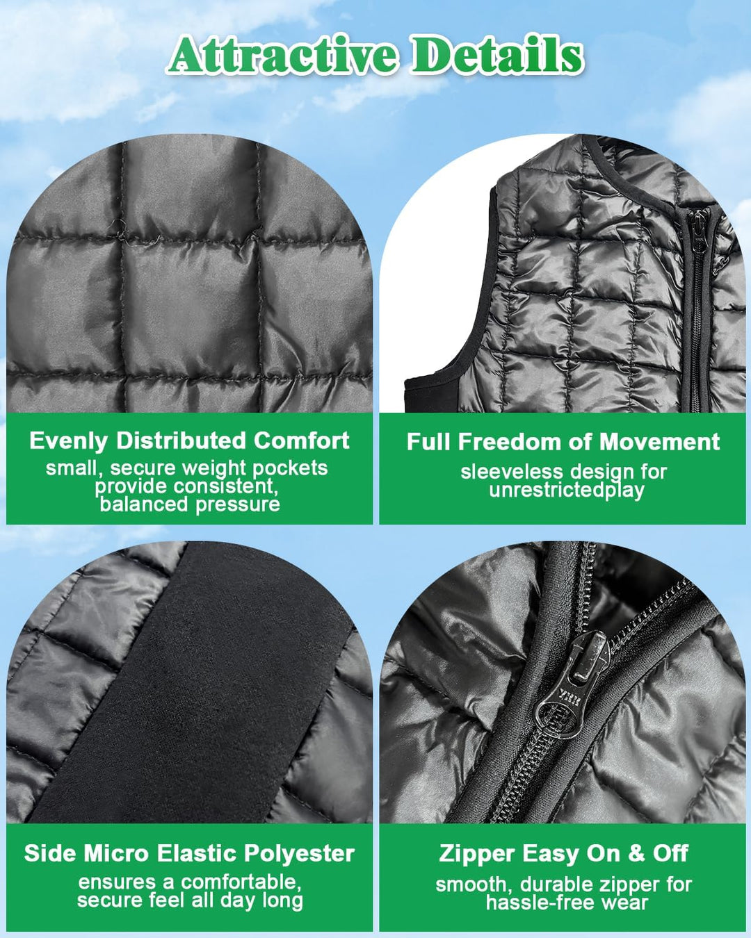 Gewichtsweste Kinder, Compression Vest for Kids, Gewichtsweste für Kinder mit sensorischen Bedürfnis