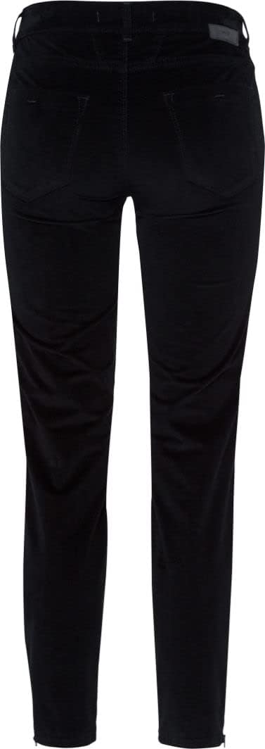 BRAX Damen Style Shakira S Structure Velvet Hose 26W / 34L Schwarz (Black 02), 26W / 34L Schwarz (Bl