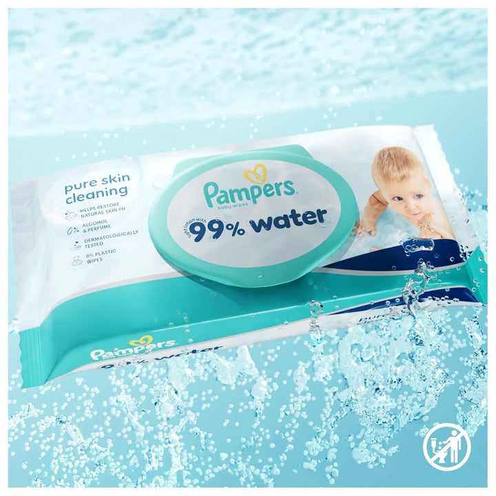 Pampers 99% Water Baby-Feuchttücher, 12 Packungen mit je 60 Feuchttüchern = 720 Baby-Feuchttücher, l