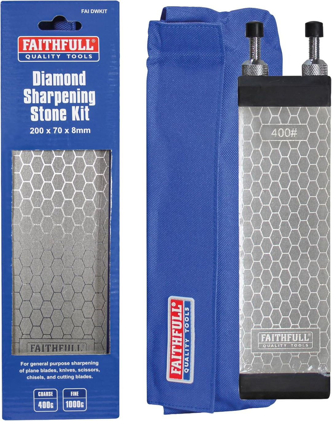 Faithfull Werkzeuge faidwkit 200 x 70 mm Diamant Schärfen Stein – klar 1 Einzelbett, 1 Einzelbett