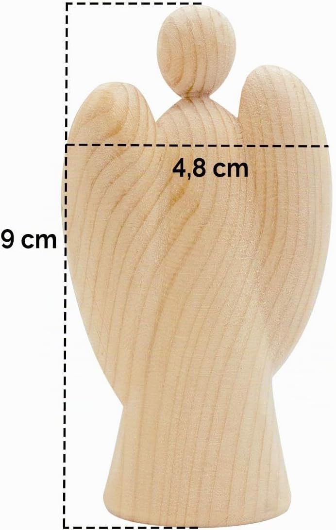 4betterdays.com NATURlich leben! Moderner Schutzengel aus Zirbenholz - mit Mädchen - Höhe 9cm - Gesc