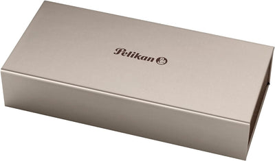 Pelikan Kugelschreiber Souverän 400, Schwarz-Grün, hochwertiger Druckkugelschreiber im Geschenk-Etui