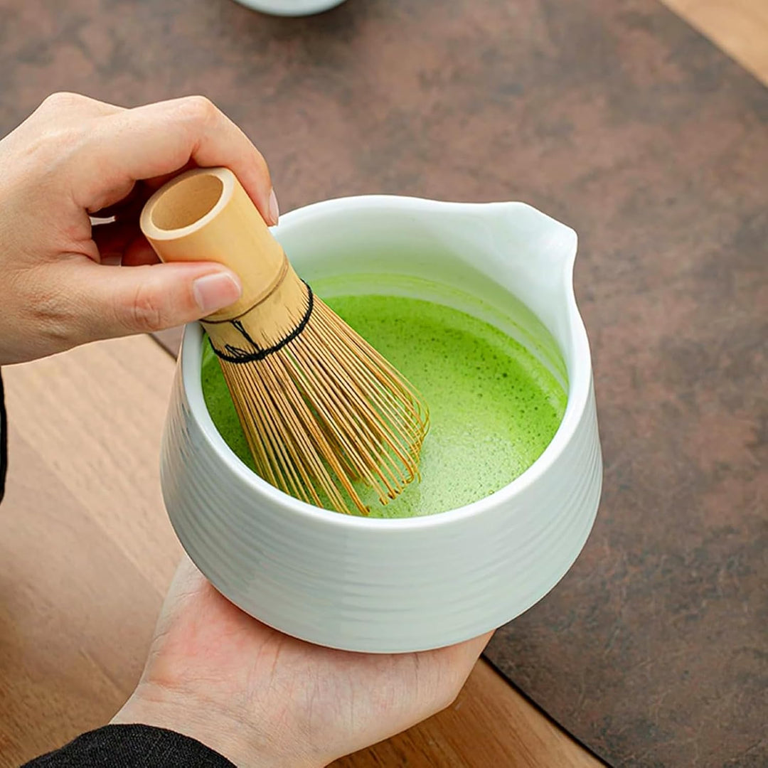 Matcha Tee Set, Matcha Besen Set mit Matcha-Schneebesen, Besenhalter, Matcha Schale aus Keramik, Tee