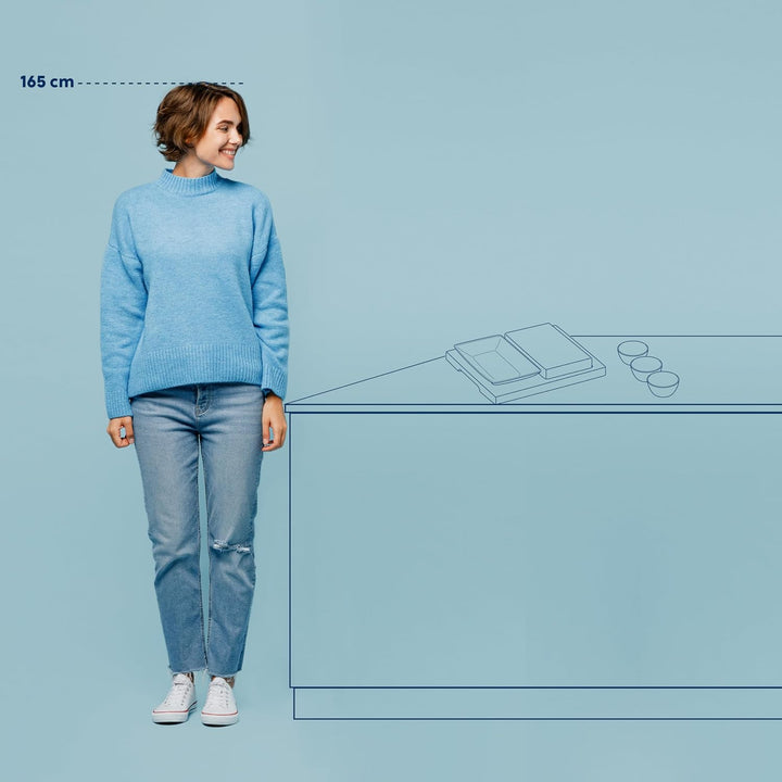 kela 16629 Heisser Stein, Granit, Akazienholz, Keramik, dunkelgrau, braun, weiss