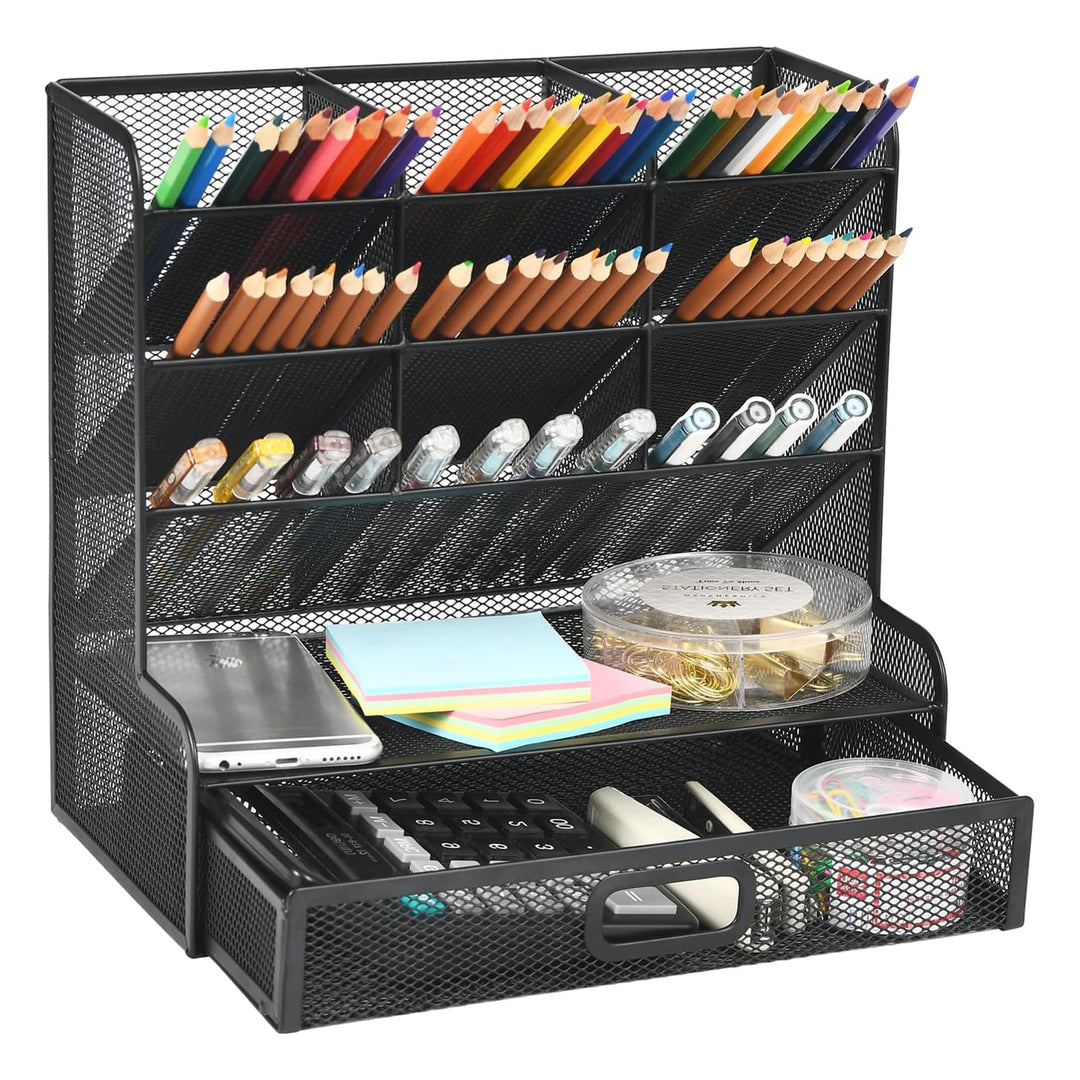 Marbrasse Schreibtisch-Organizer, multifunktionaler Stifthalter, Stift-Organizer für Schreibtisch, S