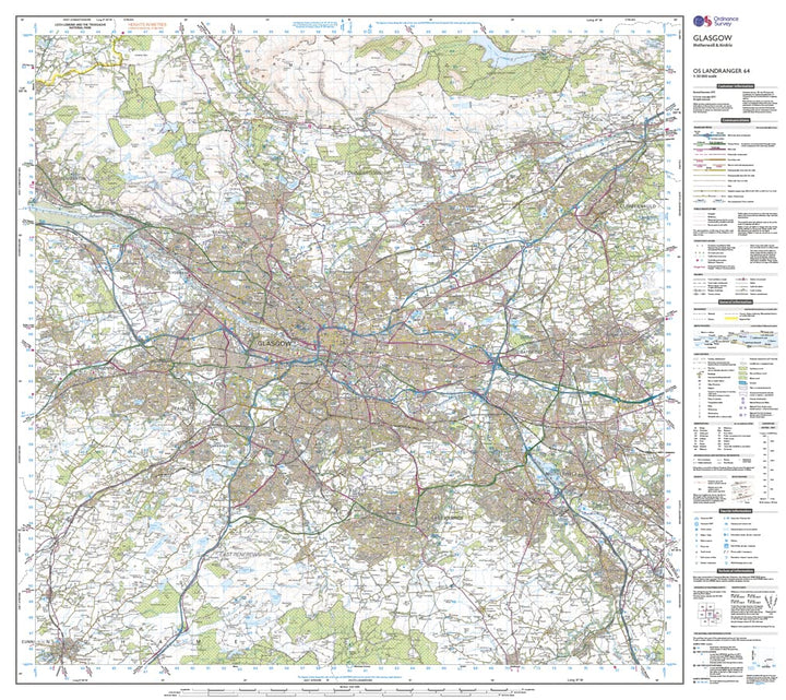 Glasgow, Motherwell & Airdrie (OS Landranger Map, Band 64), Karte