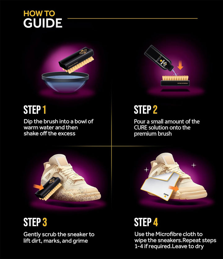 Crep Protect Shoe Cleaner - Sneaker Cleaning Kit With Solution, Shoe Brush & Microfiber Cloth for Sn